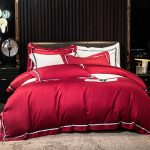 Solid Color Border Bedsheet With 2 Pillow Cover Design 014